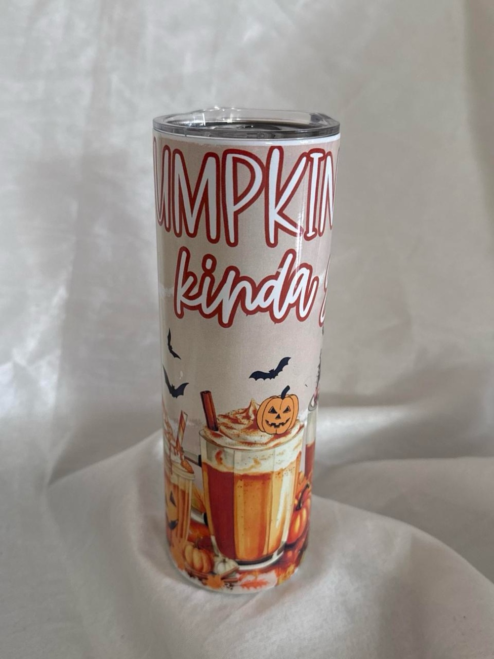 Pumpkin Spice Tumbler - Cream & Orange Fall Design 20oz Tumbler